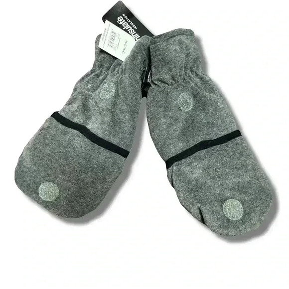 Unisex Gray 3M Thinsulate Winter Mittens M Warm Casual - Picture 1 of 7